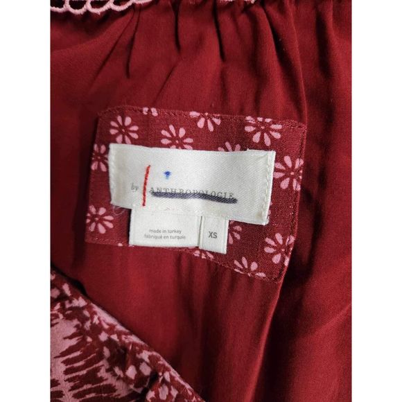 Anthropologie Tiered V-Neck Mini Dress Size XS. B-4 - Picture 7 of 7